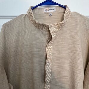 Beige Men's Casual Kurta Shirt